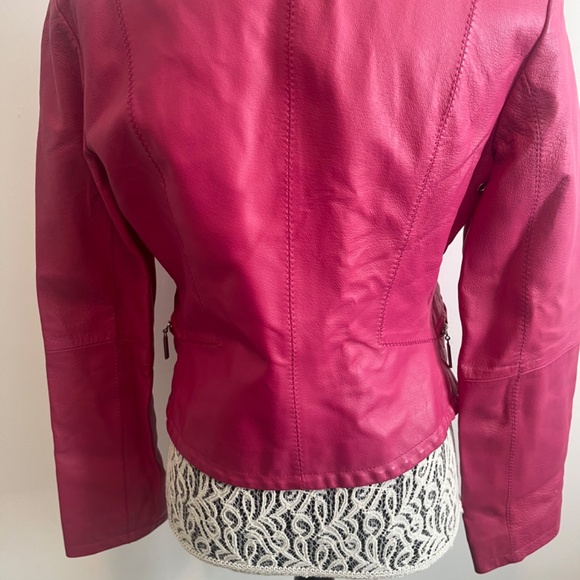 OXYHO Sorento genuine leather barbie pink jacket - Picture 3 of 6